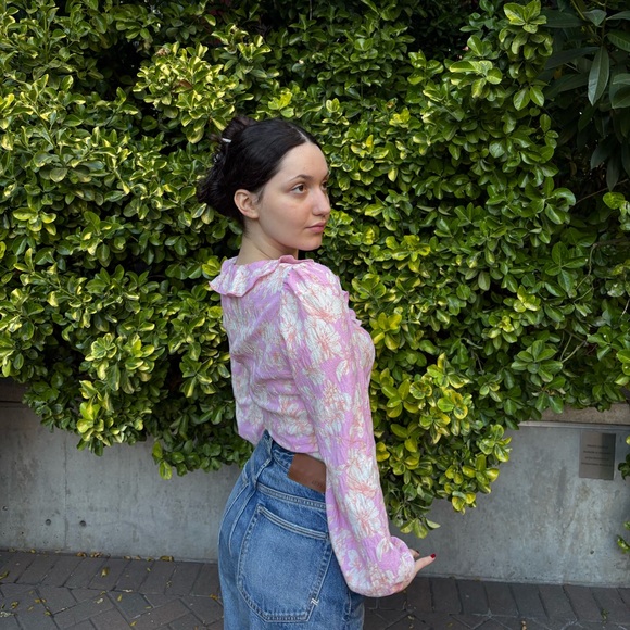 Forever21 Floral Flowy Long-Sleeve Blouse - Picture 6 of 9